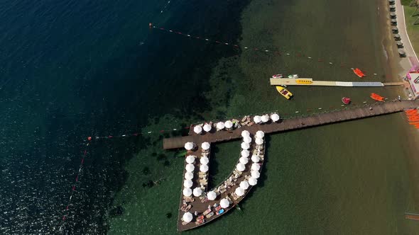 Aerial view of the pier near the hotel. Bodrum Turkey