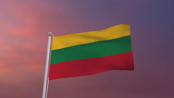 Flag Of Lithuania Waving 4k