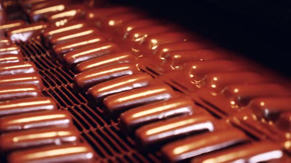 Manufacturing of Sweets Covered in Chocolate Frosting