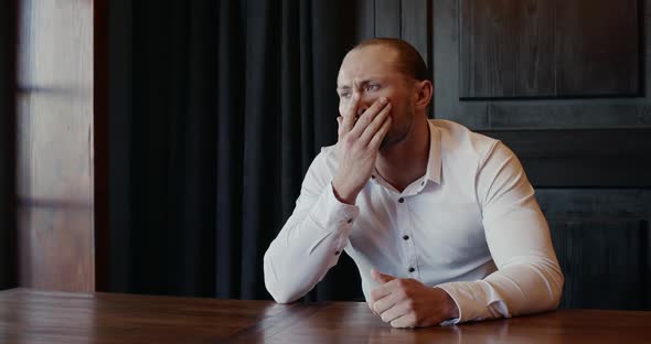 Tired Entrepreneur During Business Meeting