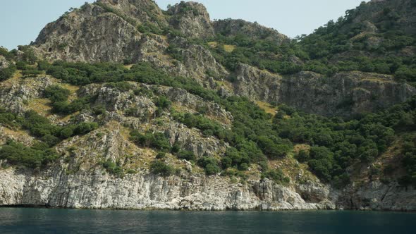 Big rocky mountain on the coast