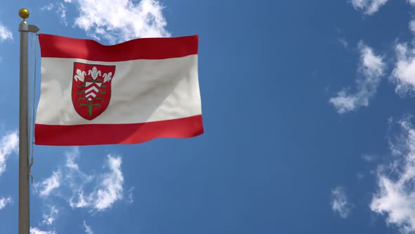 Halle Westphalia City Flag (Germany) On Flagpole