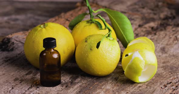 Bergamot Bottle Essence on the Table