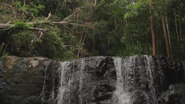 Natural Landmark in Asian Forest Waterfalls in Vietnam