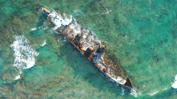 Mildura Wreck, Cape Range National Park, Exmouth, Western Australia 4K Aerial Drone