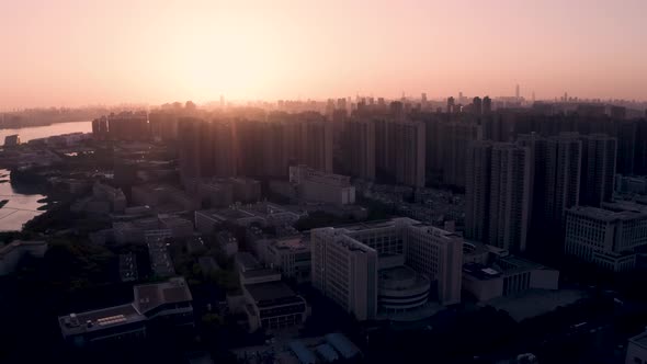 Wuhan Evening aerial photography