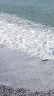 Sea Near the Coast  Closeup Aerial View of the Coastal Seascape