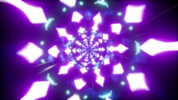 Abstract Glowing Transforming Shape Tunnel 4K 01