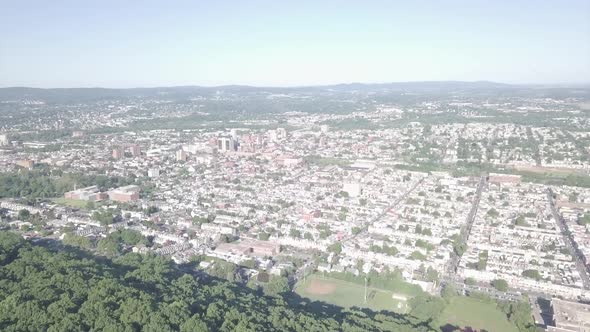 wide view of a town