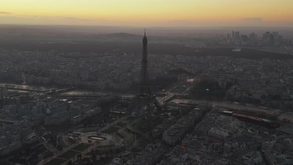 Panoramic Footage of City at Dusk