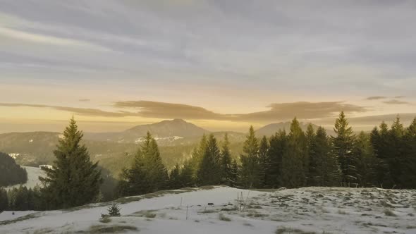 Sunset Over The Mountains Landscape