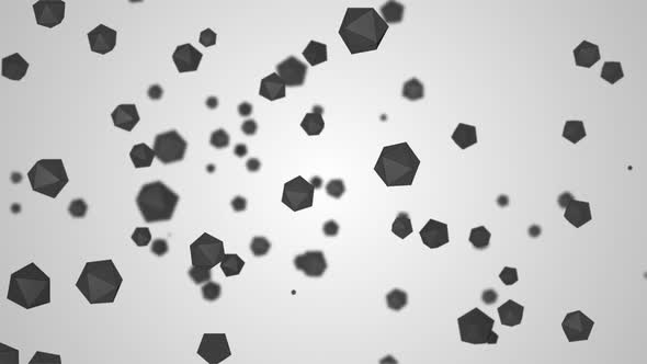 White Black Spheres ball on Surface Morphing with 3d objects fall