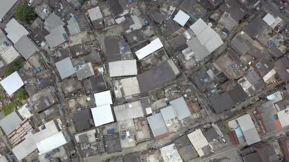 Drone view of a favela (Rio de Janeiro, Brasil)