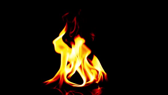 Abstract Fire Burning Black Background Texture