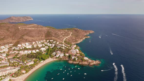 Drone Over Coastline Of Cap De Creus Towards Horizon