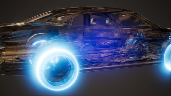 Car Wheels Glowing in Car