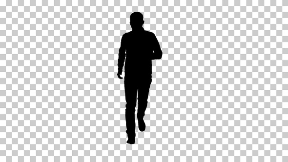 Silhouette Man running, Alpha Channel