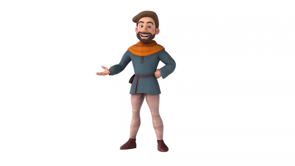 Fun 3D cartoon medieval man with alpha