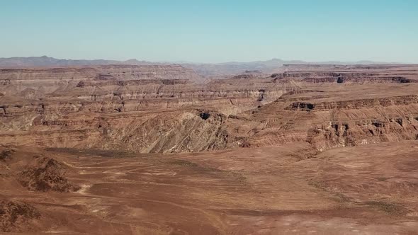 Fish River Canyon in Namibia, Africa Aerial Drone Shot.  Lanscape of the the Largest Canyon in Afric