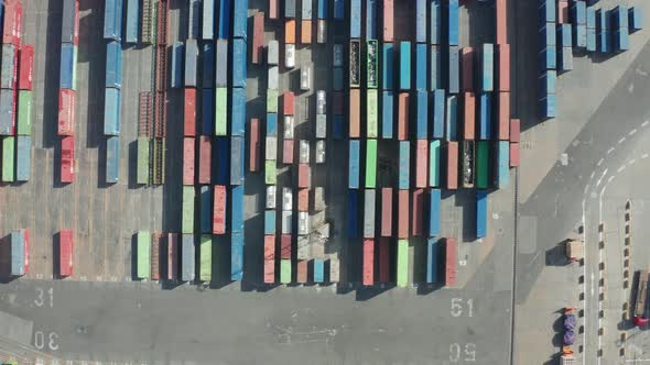 Drone Shot of Barcelona Port with Caro Containers