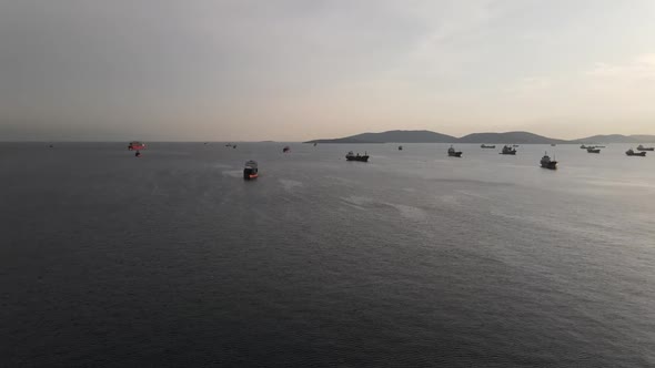 Ships Anchored Istanbul