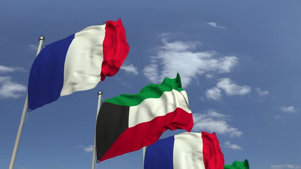 Flags of Kuwait and France