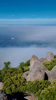 View From The Rock Viewpoint in Cape Town Over Campsbay View Over Camps Bay with Fog Over the Ocean