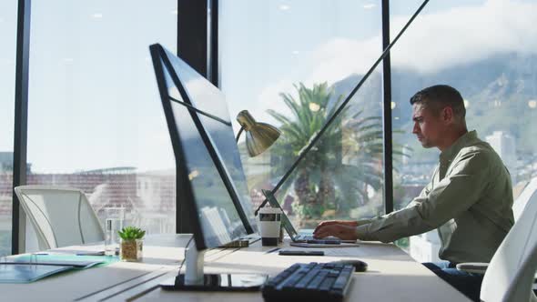 Man using computer at the office