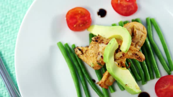 Chopped vegetables decorated on plate