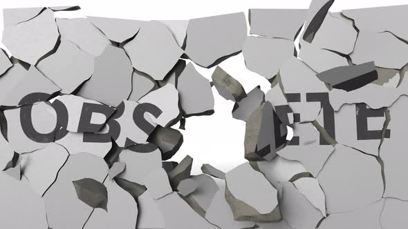 Breaking Concrete Wall with Painted OBSOLETE Word alt