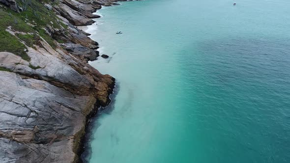 Stunning caribbean water of Coast city of Lakes Region of Rio de Janeiro Brazil