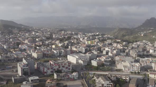 Ungraded Aerial view of Assomada city in Santa Catarina district of Santiago Island in Cape verde