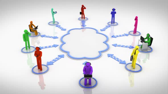 Animation representing the cloud computing concept.