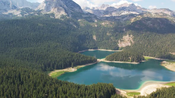 Aerial View of Black Lake in Montenegro