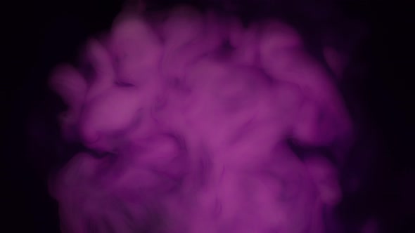 Super Slow Motion Shot of Violet Fluid Poured Into Water 