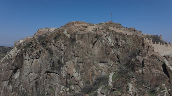 Historical Castle Ruins Aerial Drone