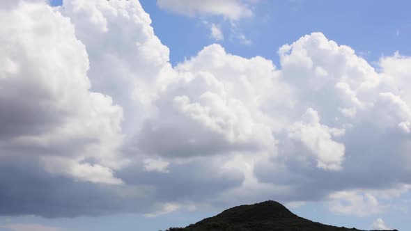 Rain Clouds Gathered Over Mountains Time Lapse