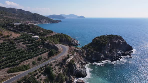 Turkey Mountain Coastline  Shore Mediterranean Sea