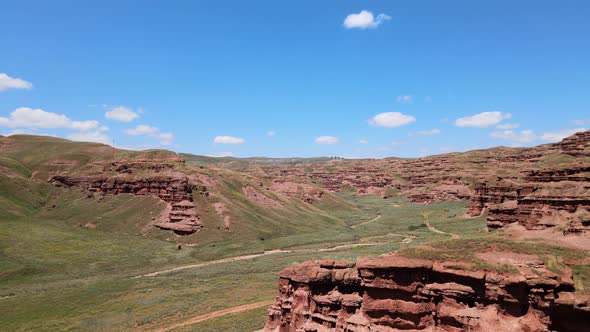 green valley and red fairy chimneys