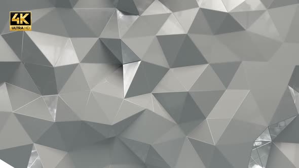 White Low Poly With Glass 4K