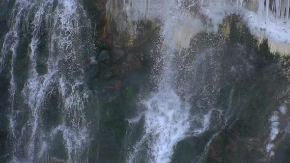 Shirahige Waterfall In Winter