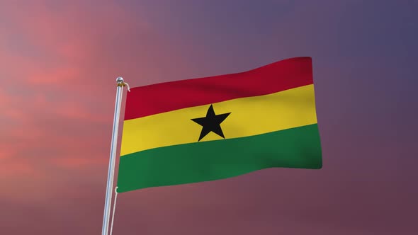 Flag Of Ghana Waving 4k