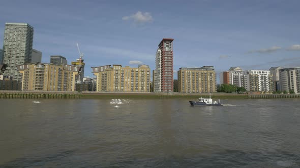 Apartment blocks on the riverside, London
