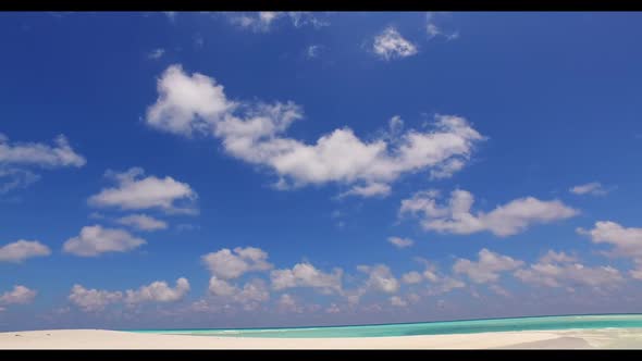 Aerial top down texture of paradise island beach vacation by blue ocean with white sand background o