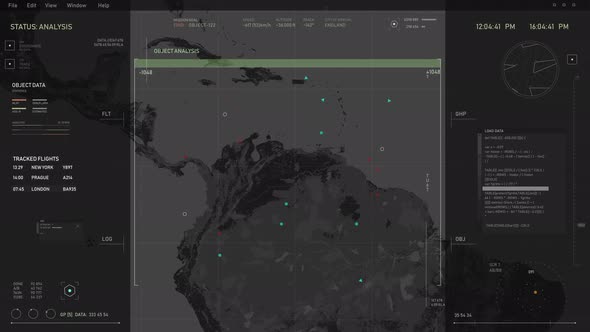 Secret Surveillance Mission Interface Monitoring Aircraft Target In The Air alt