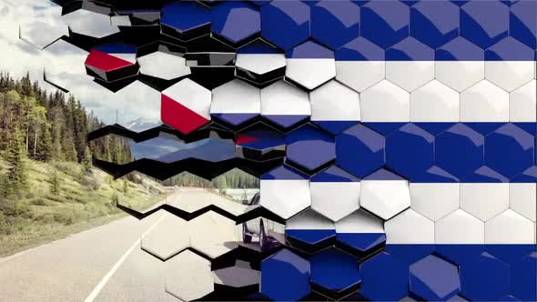 Cuba Flag Hexagon Transition - 4K Resolution