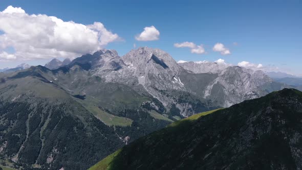 Drone view of alpine landscape in summer, Ploeckenpass, Austria