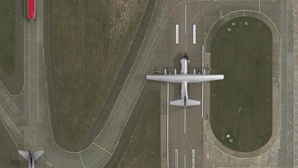 Top View of the Runway With Airplanes