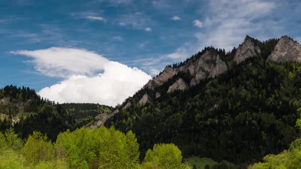 Montain Peak Over River in Poland