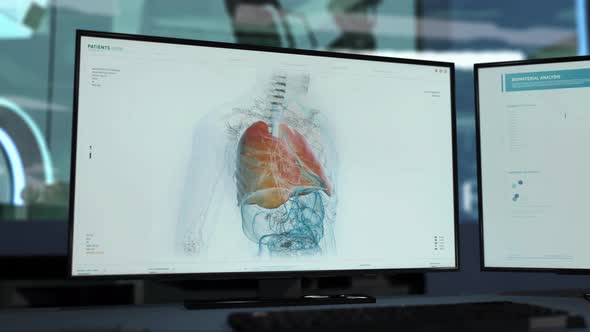 Lung Virus Pandemic Research In Modern Medical Software At Futuristic Laboratory alt